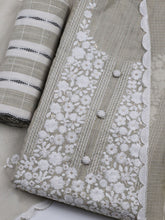 Neck Embroidered Cotton Blend Unstitched Suit With Dupatta